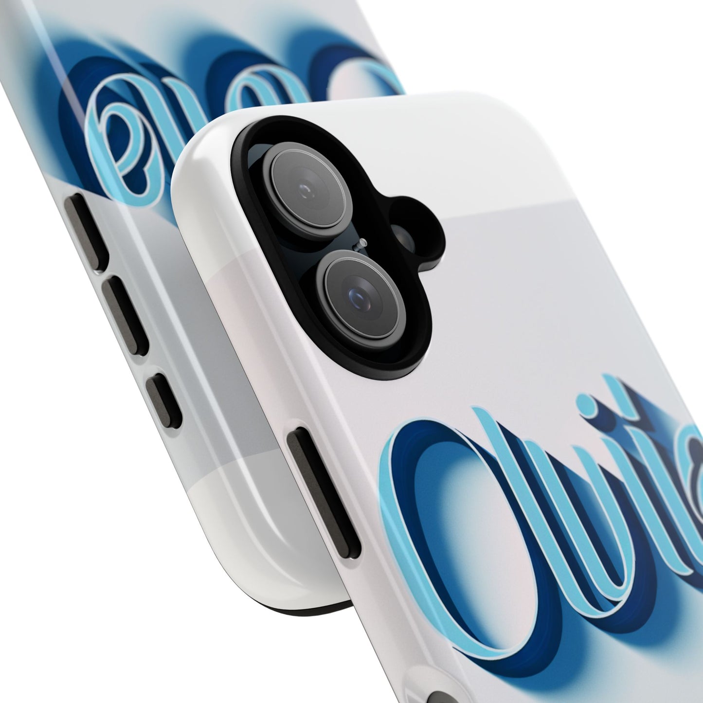 vibrant 3d typography phone case in blue for stylish protection – unique accessory for self-expression compatible with iphone 13, 14, 15 & 16 – all models including pro, pro max & plus