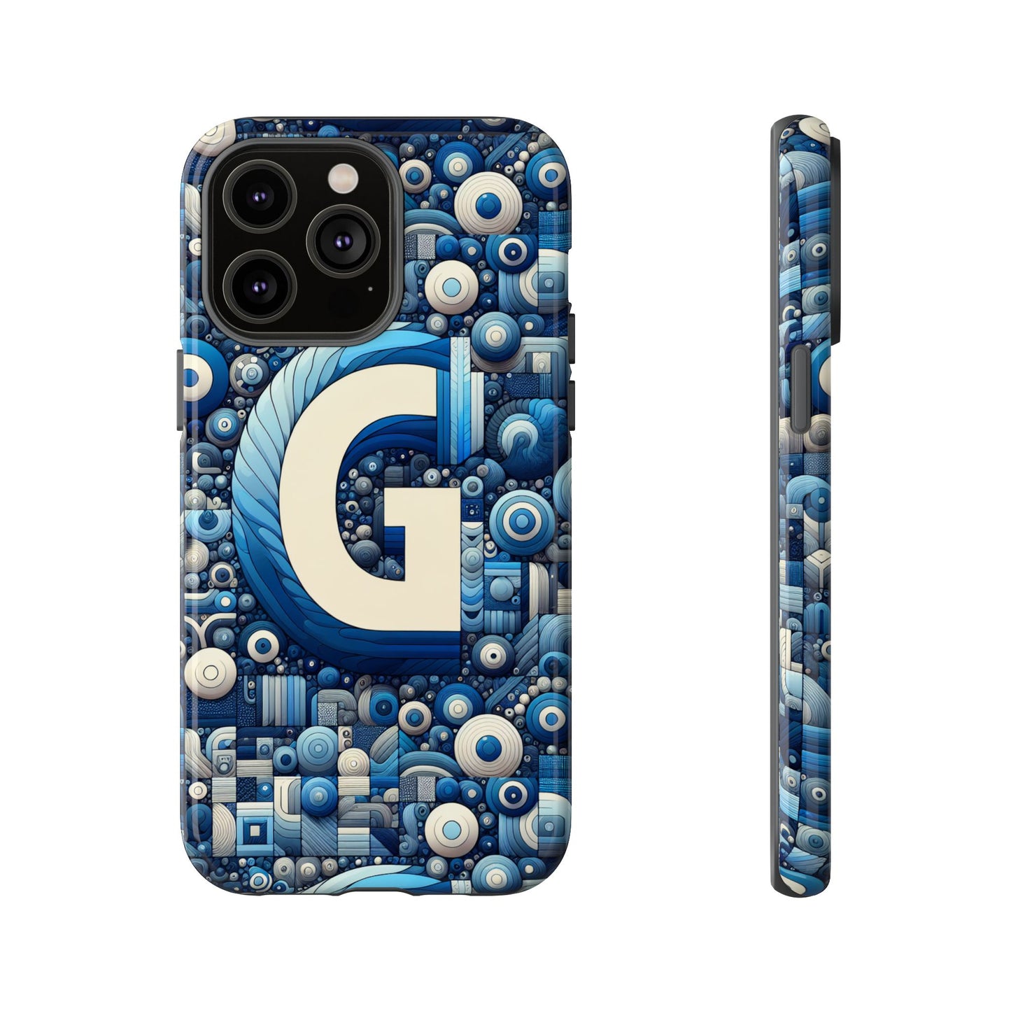 blue alphabet g phone case for iphone and android shockproof protective cover with 3d wrap design and uv protection
