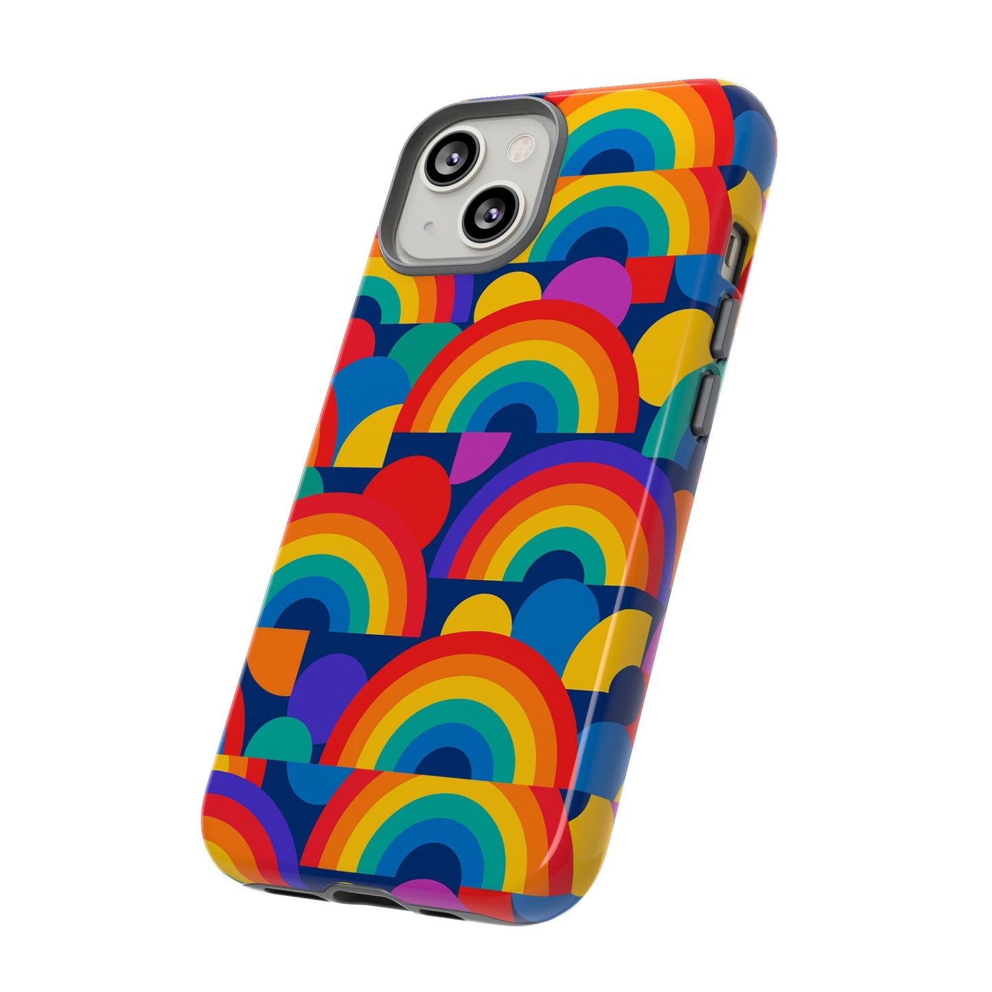 multicolour rainbow design protective phone case – stylish 3d wrap finish for unique expression – compatible with iphone 13, 14, 15 & 16 – all models including pro, pro max & plus