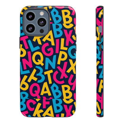 Multicolour 3D Wrap Phone Case with Playful Alphabet Design – Stylish Protection for Smartphones Compatible with iPhone 13, 14, 15 & 16 – All Models Including Pro, Pro Max & Plus