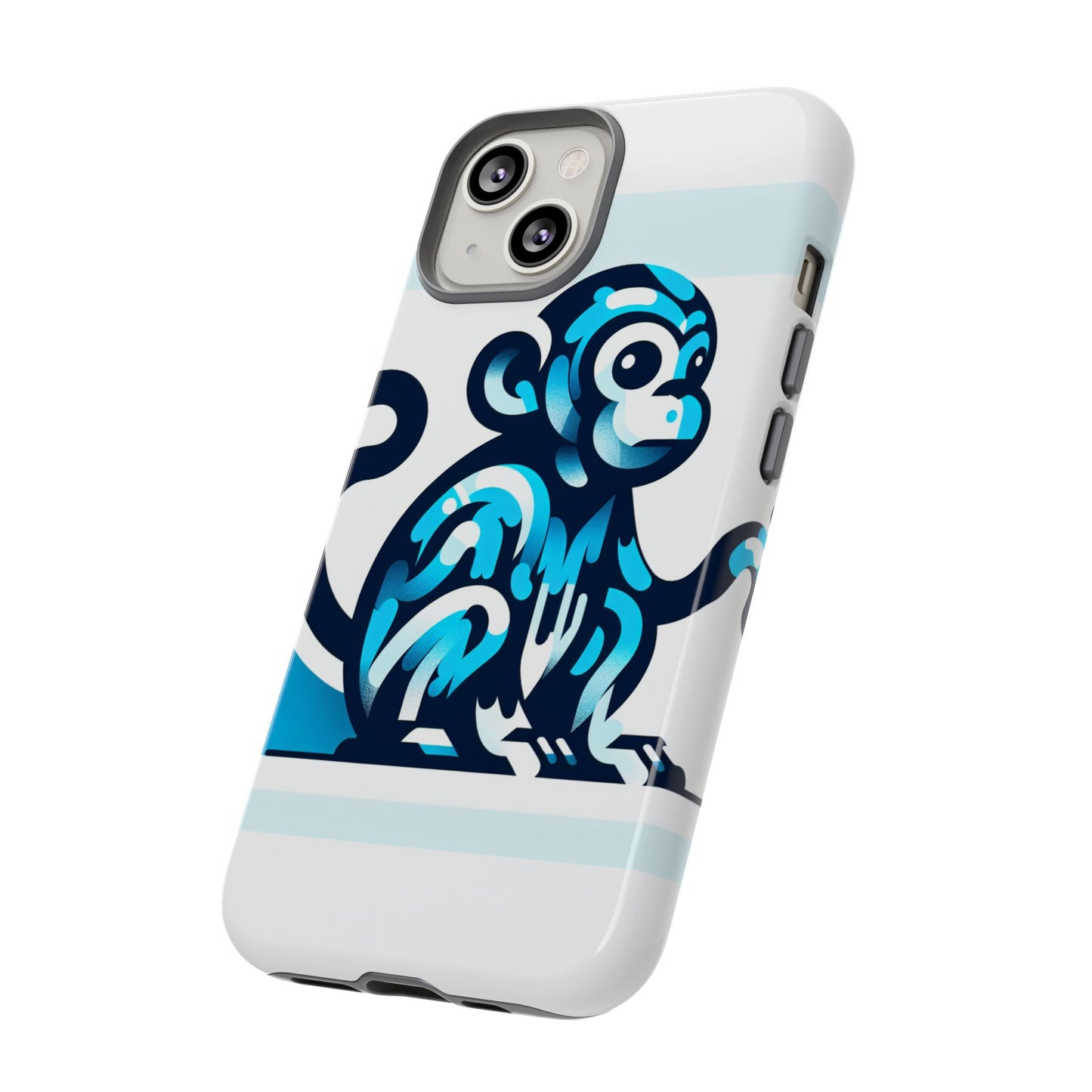 vibrant 3d monkey-inspired phone case for stylish protection in blue – unisex design compatible with iphone 13, 14, 15 & 16 – all models including pro, pro max & plus