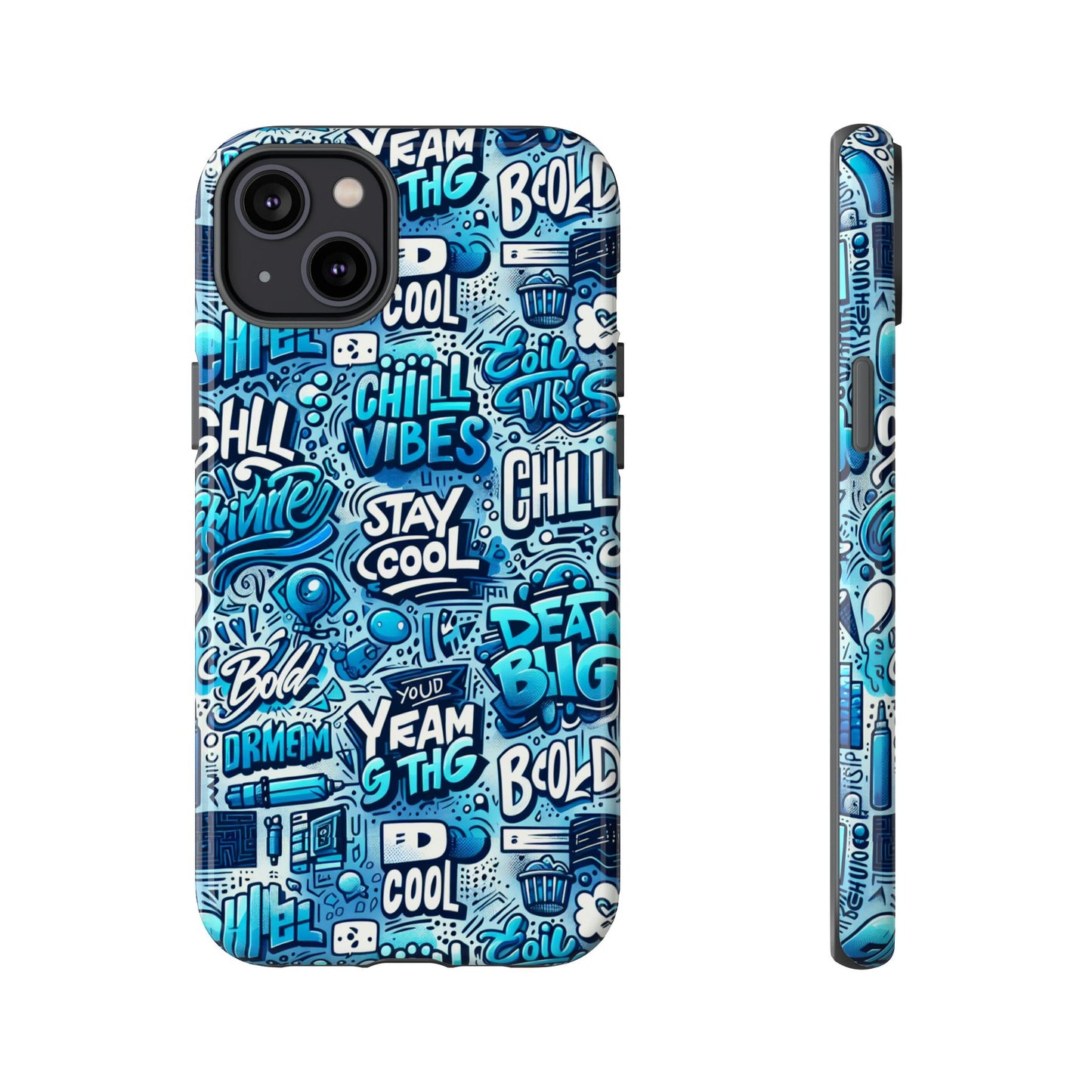 vibrant 3d wrap protective phone case with playful blue design for stylish protection compatible with iphone 13, 14, 15 & 16 – all models including pro, pro max & plus