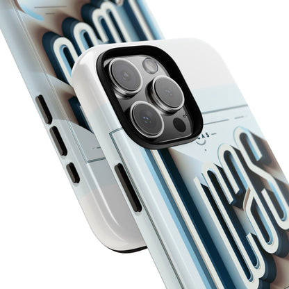 3D Wrap Protective Phone Case in Blue with Playful Typography Design – Stylish Protection Compatible with iPhone 13, 14, 15 & 16 – All Models Including Pro, Pro Max & Plus