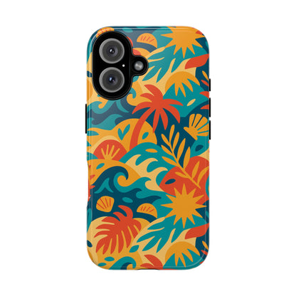 Vibrant Tropical Phone Case for Stylish Protection with 3D Wrap Design – Unisex Fashion Accessory Compatible with iPhone 13, 14, 15 & 16 – All Models Including Pro, Pro Max & Plus