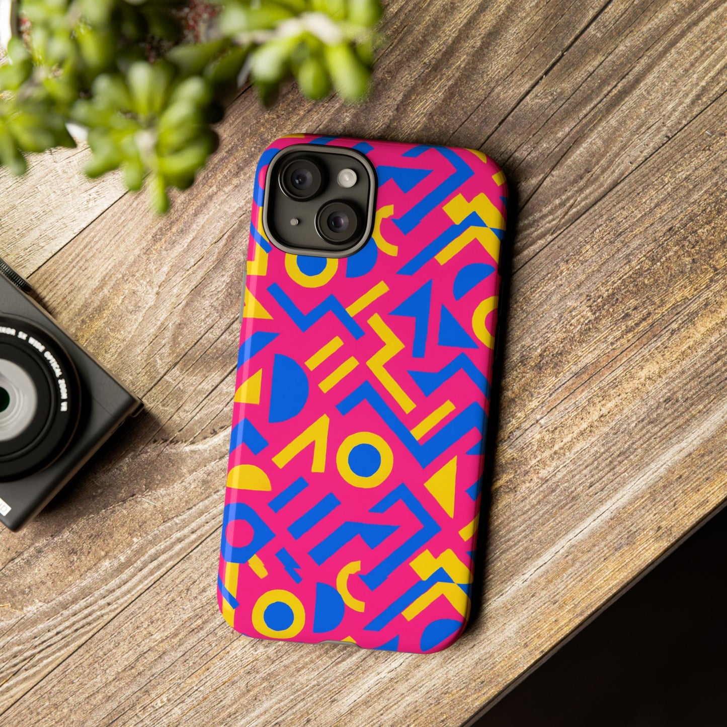 vibrant geometric 3d wrap protective phone case with multicolour design for unique style compatible with iphone 13, 14, 15 & 16 – all models including pro, pro max & plus