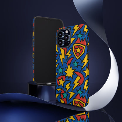 Multicolour Superhero Phone Case with 3D Design for Playful Protection Compatible with iPhone 13, 14, 15 & 16 – all models including Pro, Pro Max & Plus