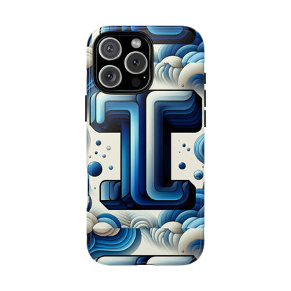 Blue Alphabet T Phone Case with 3D Wrap Design for Kids and Teens Shockproof TPU Cover with Vivid Colours and Anime-Inspired Graphics