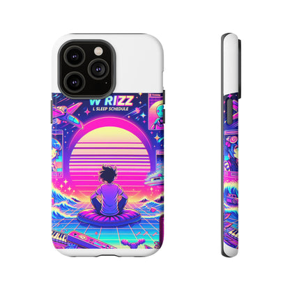 W Rizz L Sleep Schedule Protective Phone Case for Anime Lovers