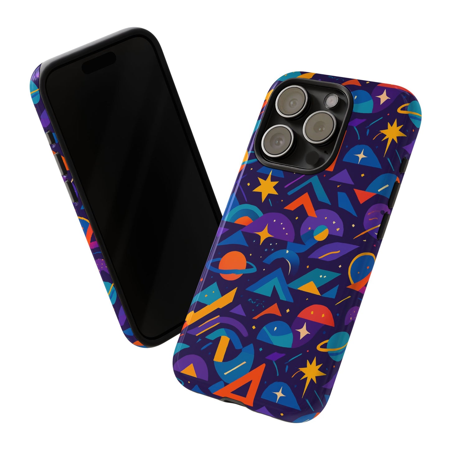 vibrant geometric 3d wrap protective phone case for unique accessories lovers compatible with iphone 13, 14, 15 & 16 – all models including pro, pro max & plus