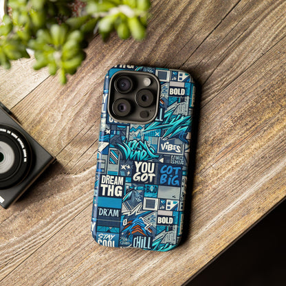 Vibrant 3D Wrap Protective Phone Case in Blue with Playful Graphic Design for Stylish Protection – Compatible with iPhone 13, 14, 15 & 16 – All Models Including Pro, Pro Max & Plus