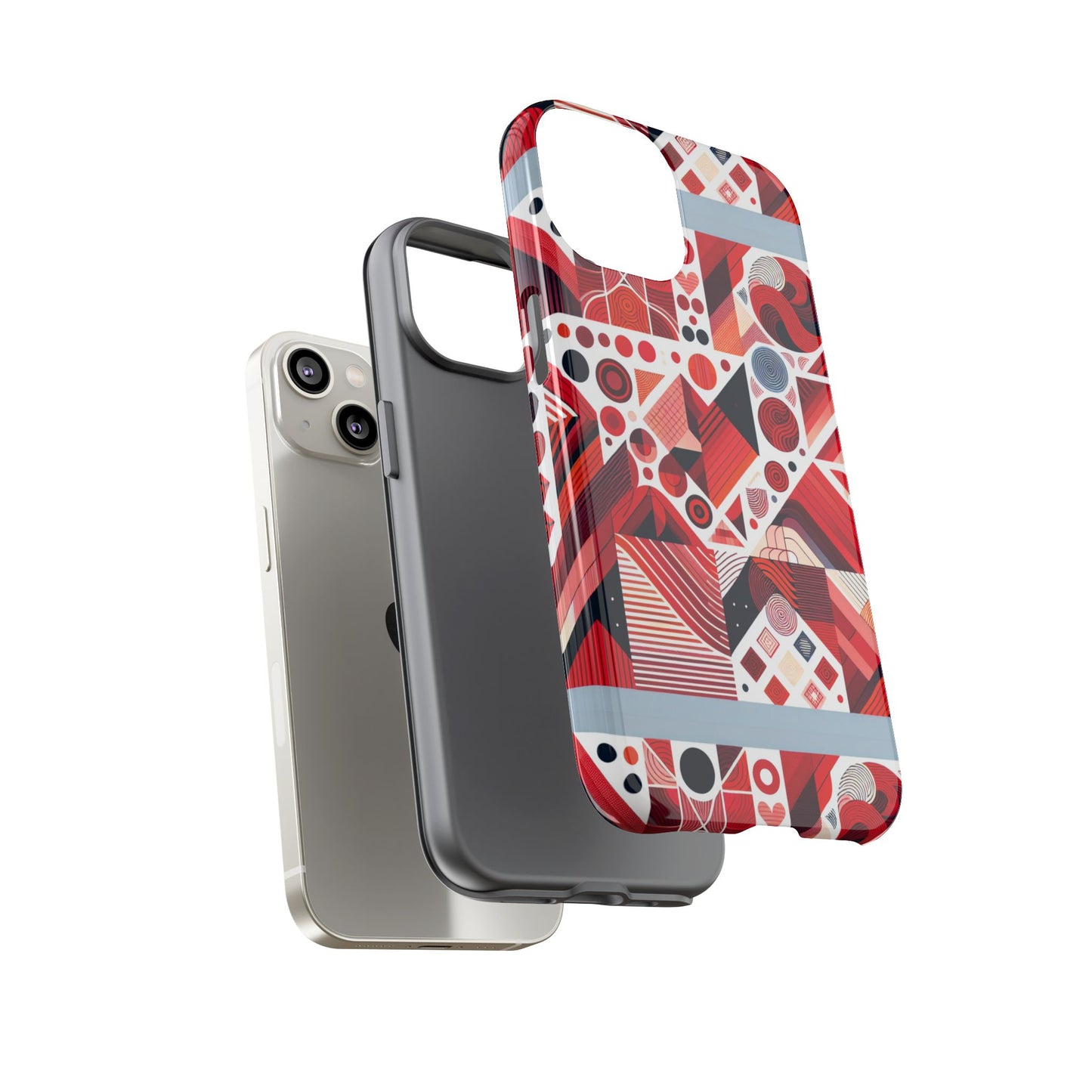 pattern image 8 vibrant shockproof phone case for kids and teens with abstract geometric design compatible with iphone 13, 14, 15 & 16 – all models including pro, pro max & plus