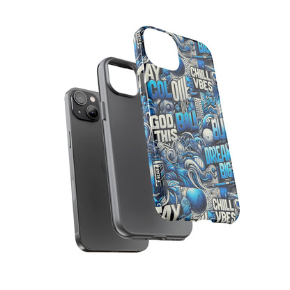 Blue Pattern Image 28 Design Phone Case for Men Women Shockproof Protective Cover with 3D Wrap and UV Protection