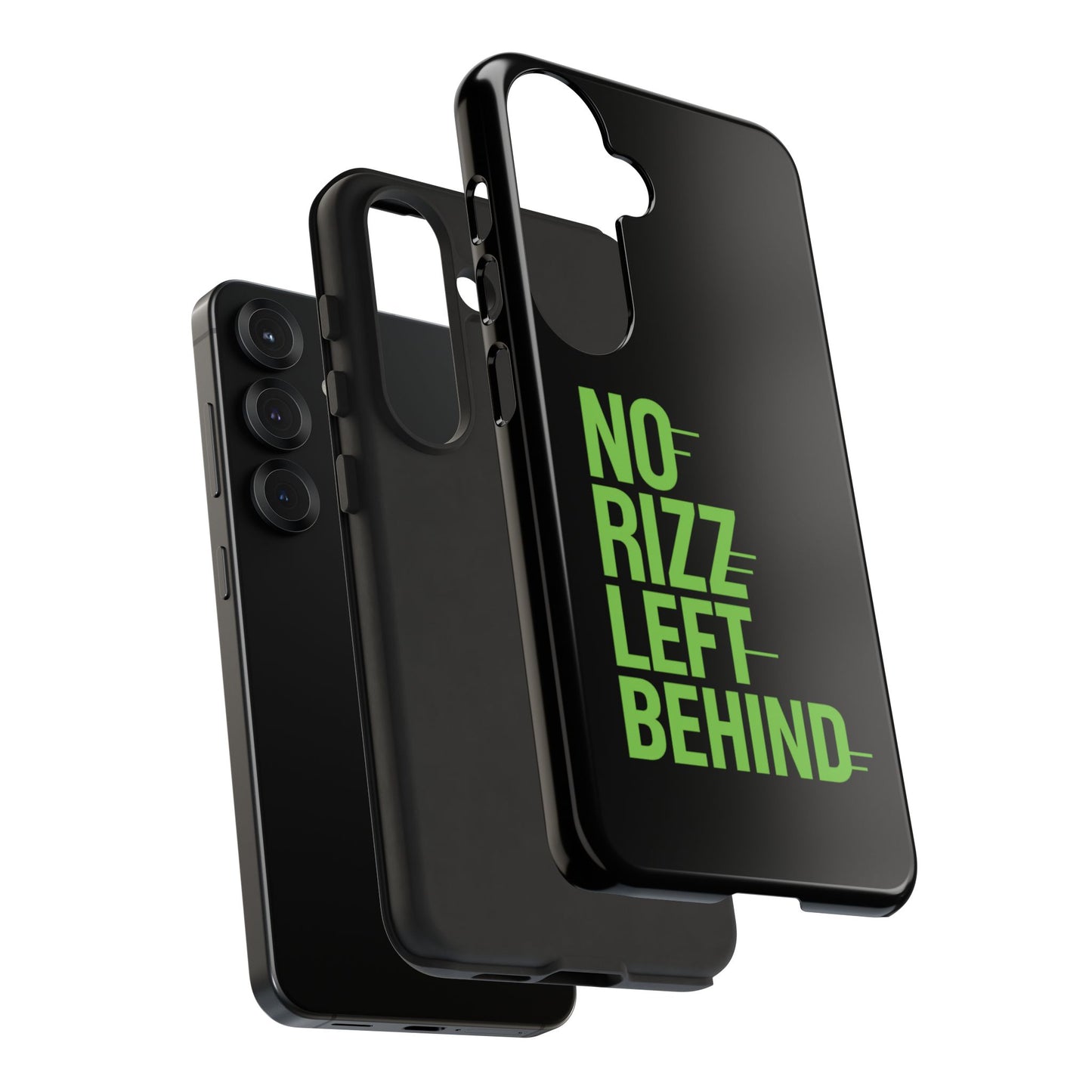 tough phone case - no rizz left behind, durable protection, shock absorbent, stylish design, perfect gift for adults, supports wireless charging, uv protected, lightweight accessory