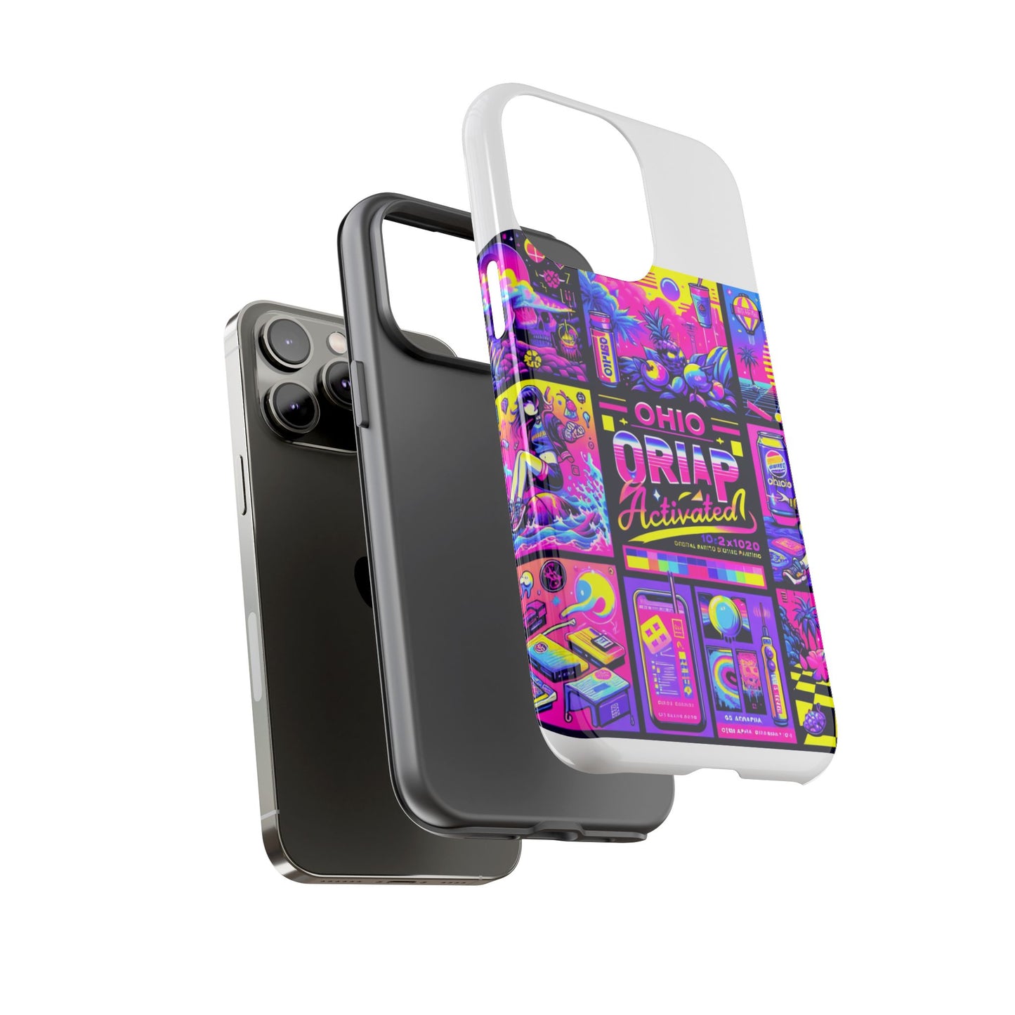 ohio drip activated protective phone case with 3d wrap design, uv protection, durable tpu silicone liner, ideal gift for tech enthusiasts and anime lovers