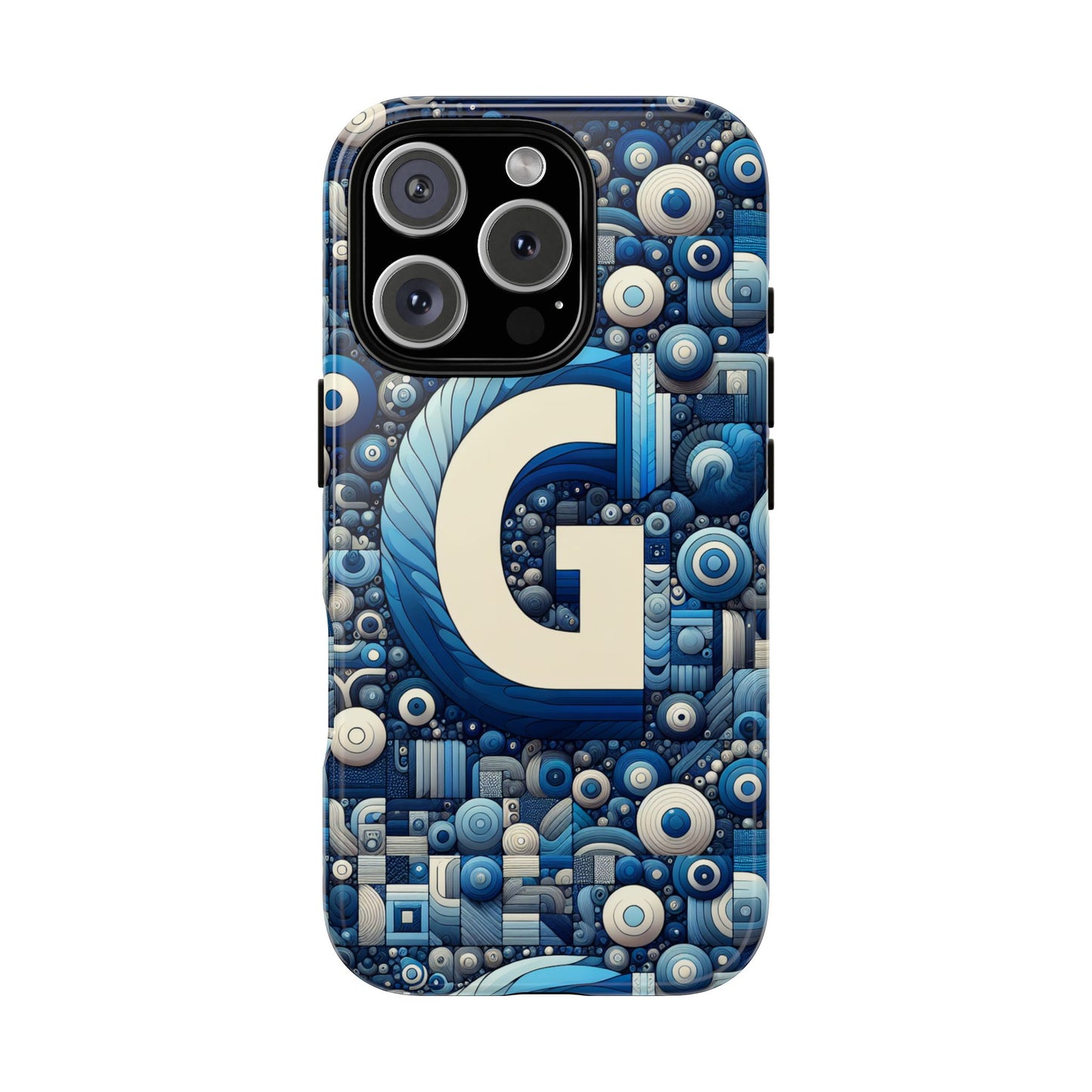 blue alphabet g phone case for iphone and android shockproof protective cover with 3d wrap design and uv protection