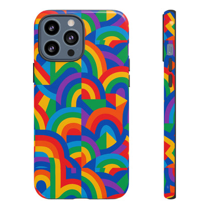 Multicolour Rainbow Protective Phone Case with 3D Design for Stylish Protection Compatible with iPhone 13, 14, 15 & 16 – All Models Including Pro, Pro Max & Plus