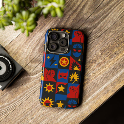 Vibrant Superhero Phone Case with Retro 3D Design for Stylish Protection Compatible with iPhone 13, 14, 15 & 16 – All Models Including Pro, Pro Max & Plus