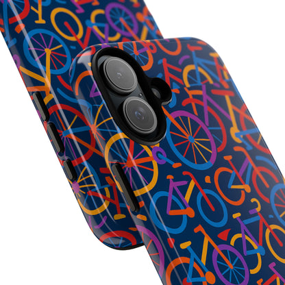 Multicolour 3D Bicycle Pattern Protective Phone Case Stylish Design for Creative Individuals Compatible with iPhone 13, 14, 15 & 16 – all models including Pro, Pro Max & Plus