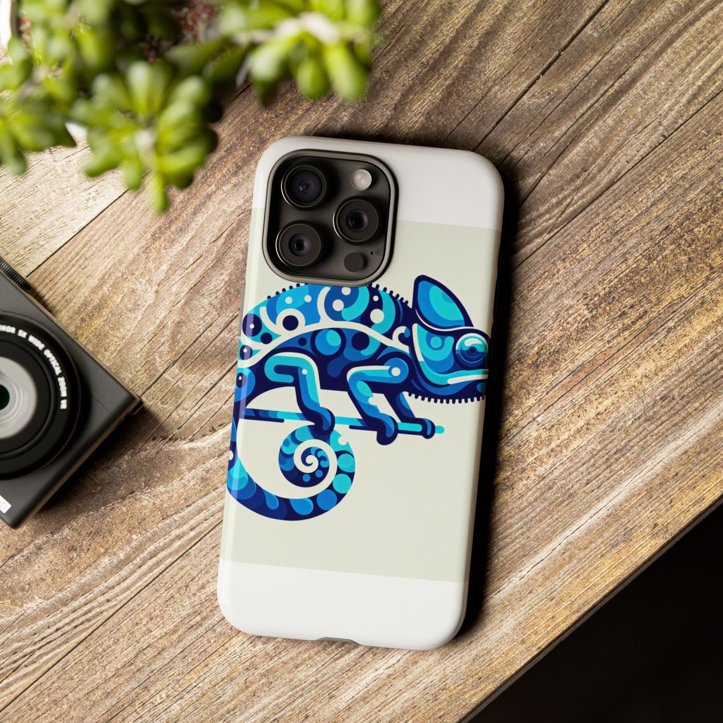 vibrant 3d chameleon phone case for stylish protection with unique blue animal design compatible with iphone 13, 14, 15 & 16 – all models including pro, pro max & plus
