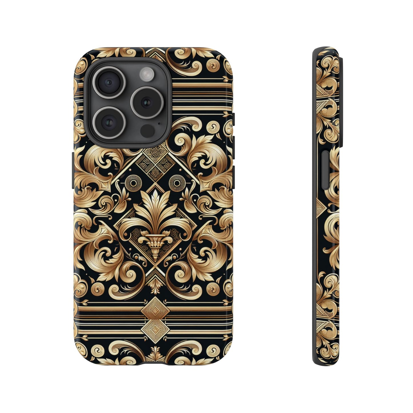 pattern image 2 phone case with 3d wrap design for stylish protection and luxurious baroque finish compatible with iphone 13, 14, 15 & 16 – all models including pro, pro max & plus
