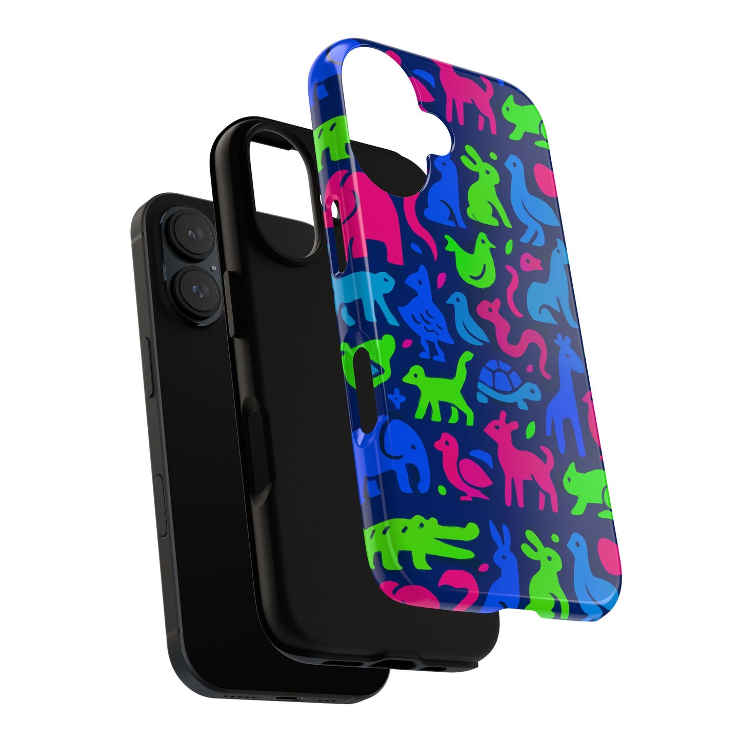 vibrant animal print phone case with 3d design for stylish protection compatible with iphone 13, 14, 15 & 16 – all models including pro, pro max & plus
