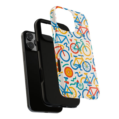 Vibrant 3D Bicycle Print Protective Phone Case – Colourful Unisex Accessory for Style and Fun – Compatible with iPhone 13, 14, 15 & 16 – All Models Including Pro, Pro Max & Plus