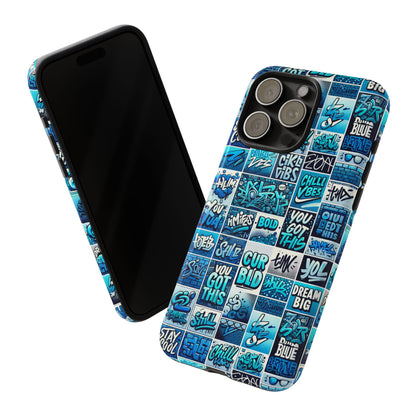 Vibrant Blue 3D Wrap Protective Phone Case Featuring Retro Alphabet Design for Stylish Smartphone Protection Compatible with iPhone 13, 14, 15 & 16 – all models including Pro, Pro Max & Plus