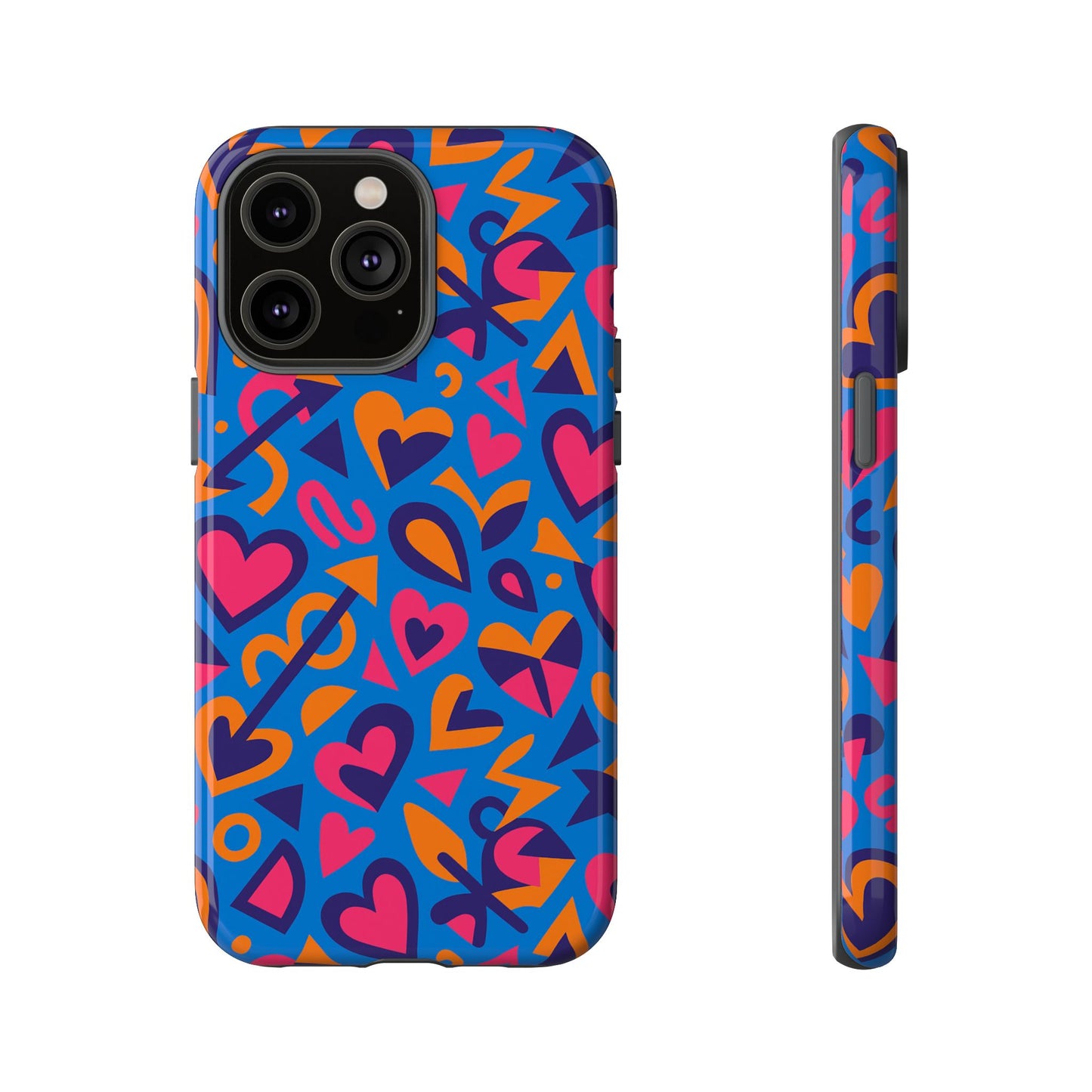 multicolour 3d love design phone case for men and women stylish protection accessory compatible with iphone 13, 14, 15 & 16 – all models including pro, pro max & plus