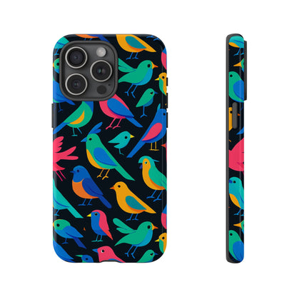 Vibrant Multicolour 3D Bird Print Protective Phone Case for Smart Devices – Unique Accessory for Trendsetters Compatible with iPhone 13, 14, 15 & 16 – All Models Including Pro, Pro Max & Plus