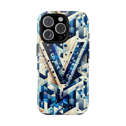 Blue Alphabet V Phone Case for Samsung and iPhone Shockproof Protective Cover with 3D Wrap Design and UV Resistance