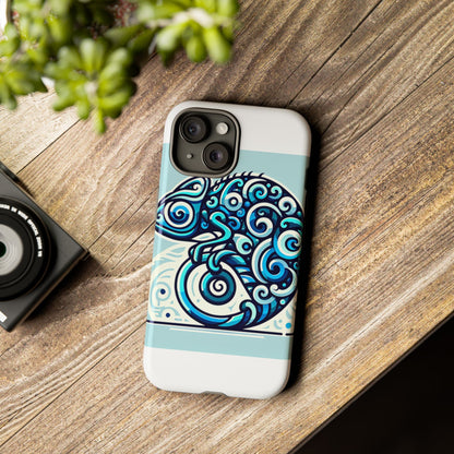 Vibrant 3D Wrap Protective Phone Case with Playful Chameleon Design in Blue – Unique Accessory for Self-Expression Compatible with iPhone 13, 14, 15 & 16 – all models including Pro, Pro Max & Plus