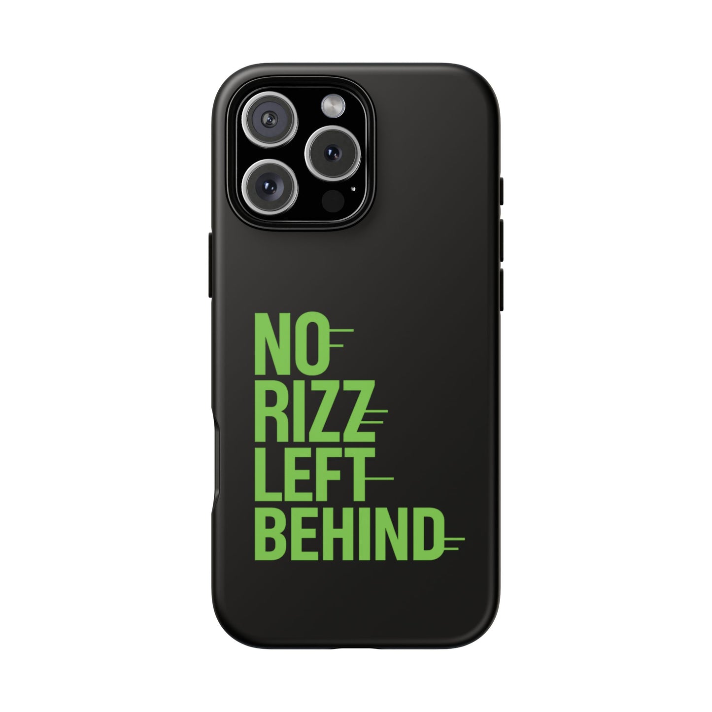 tough phone case - no rizz left behind, durable protection, shock absorbent, stylish design, perfect gift for adults, supports wireless charging, uv protected, lightweight accessory