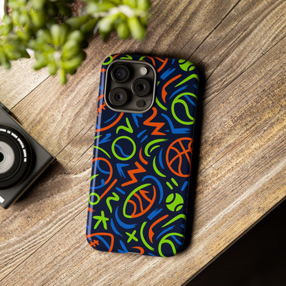 Vibrant 3D Wrap Protective Phone Case with Colourful Sports Design for Unique Style and Expression Compatible with iPhone 13, 14, 15 & 16 – all models including Pro, Pro Max & Plus