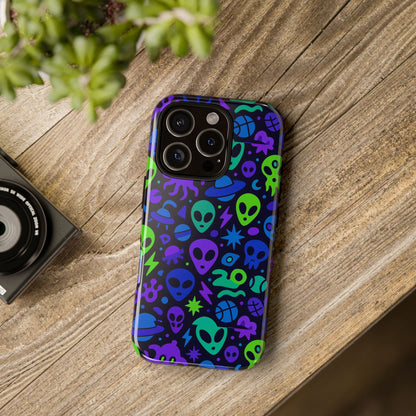 Vibrant 3D Alien and Space Design Protective Phone Case for Unisex Smartphone Accessories Compatible with iPhone 13, 14, 15 & 16 – All Models Including Pro, Pro Max & Plus