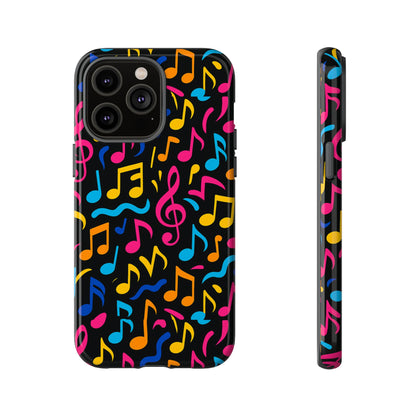 Vibrant Music Themed Phone Case with Colourful 3D Design – Stylish Protection for Music Lovers – Compatible with iPhone 13, 14, 15 & 16 – all models including Pro, Pro Max & Plus