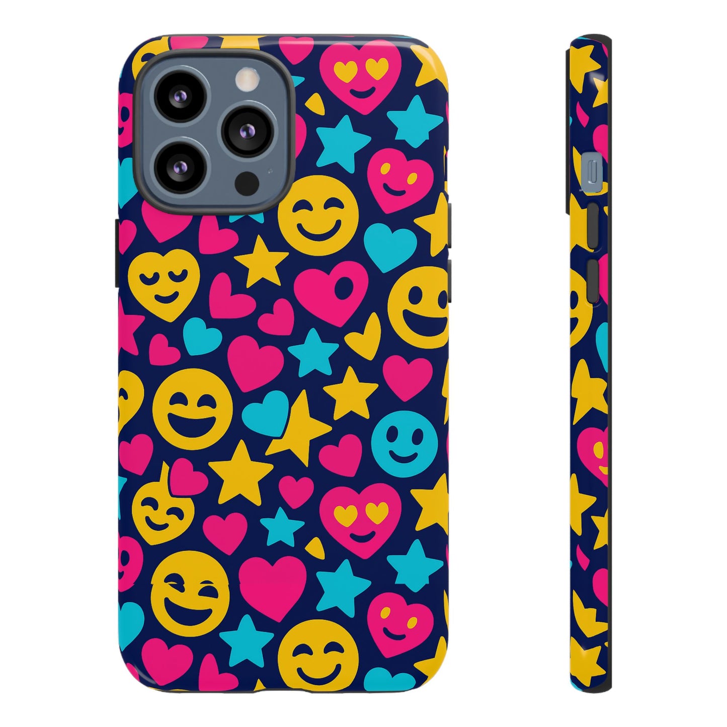 vibrant emoji protective phone case with 3d wrap design for fun style and robust protection compatible with iphone 13, 14, 15 & 16 – all models including pro, pro max & plus