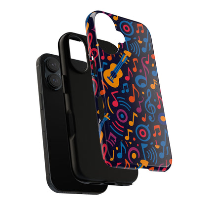 Vibrant 3D Music Design Protective Phone Case for Music Lovers Stylish Accessory Compatible with iPhone 13, 14, 15 & 16 – all models including Pro, Pro Max & Plus