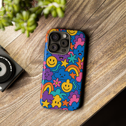 Vibrant Cartoon Protective Phone Case with Playful Multicolour Design – Unisex Fashion Accessory – Compatible with iPhone 13, 14, 15 & 16 – All Models Including Pro, Pro Max & Plus