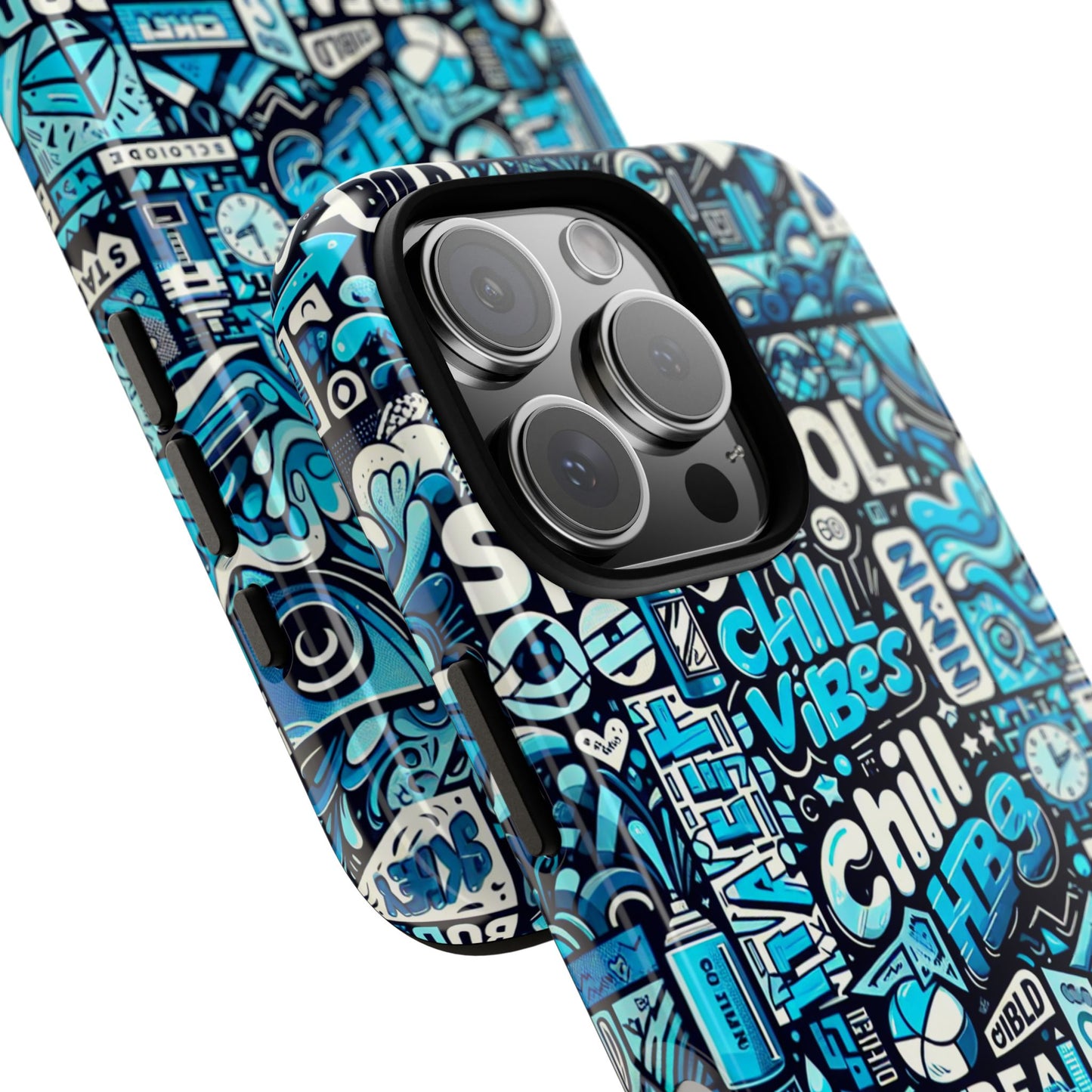 vibrant 3d wrap protective phone case with colourful chill vibes design – unique style accessory for self-expression compatible with iphone 13, 14, 15 & 16 – all models including pro, pro max & plus