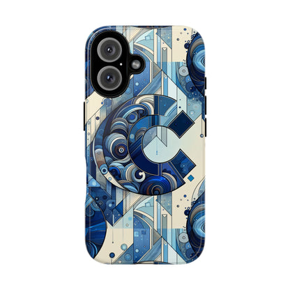 Blue Alphabet C Phone Case for Smartphone Protection with 3D Wrap Design, Shock Absorption, UV Protection, Durable Silicone Material, Suitable for Tech Enthusiasts and Individuality Seekers