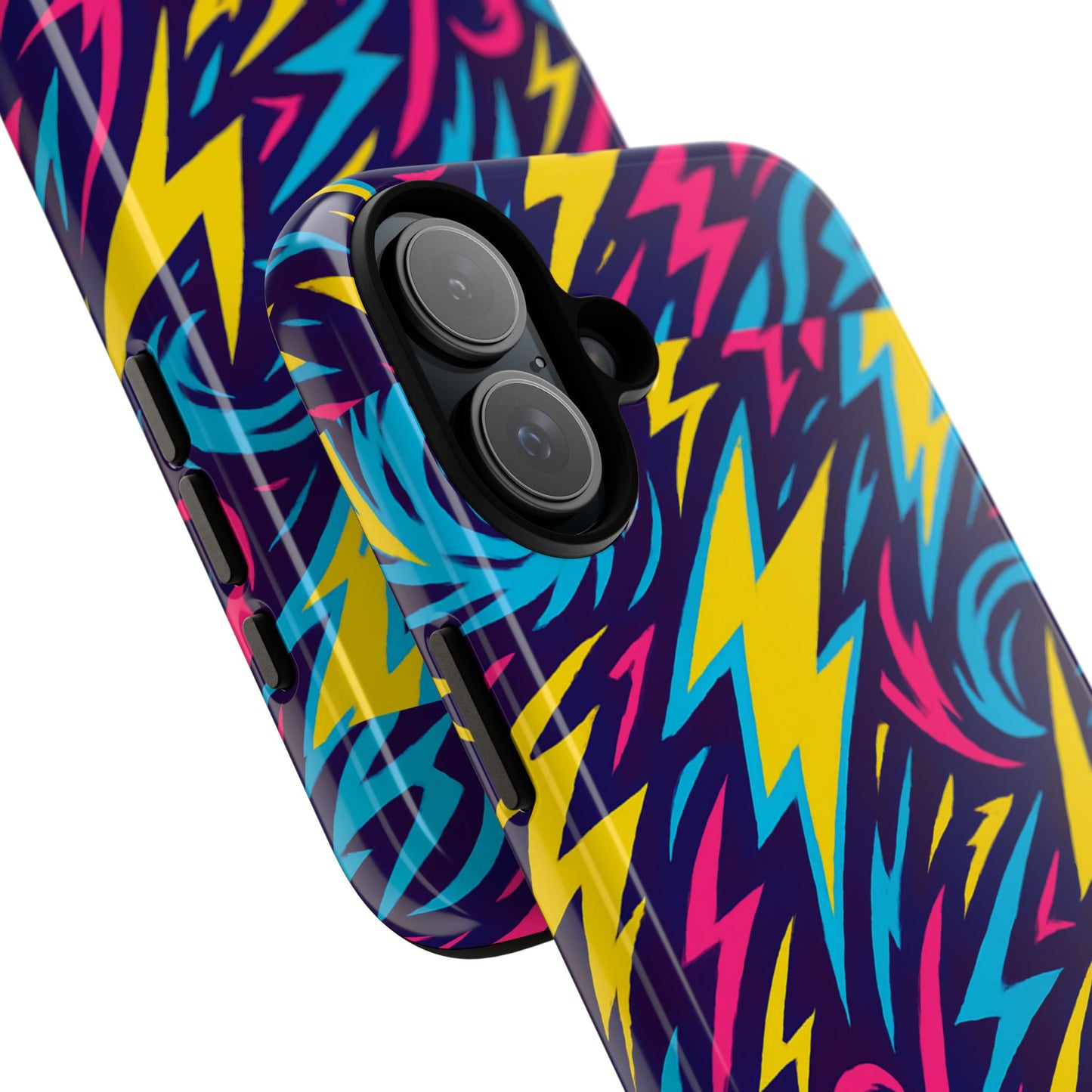 vibrant retro lightning bolt protective phone case with 3d design for fashion lovers compatible with iphone 13, 14, 15 & 16 – all models including pro, pro max & plus