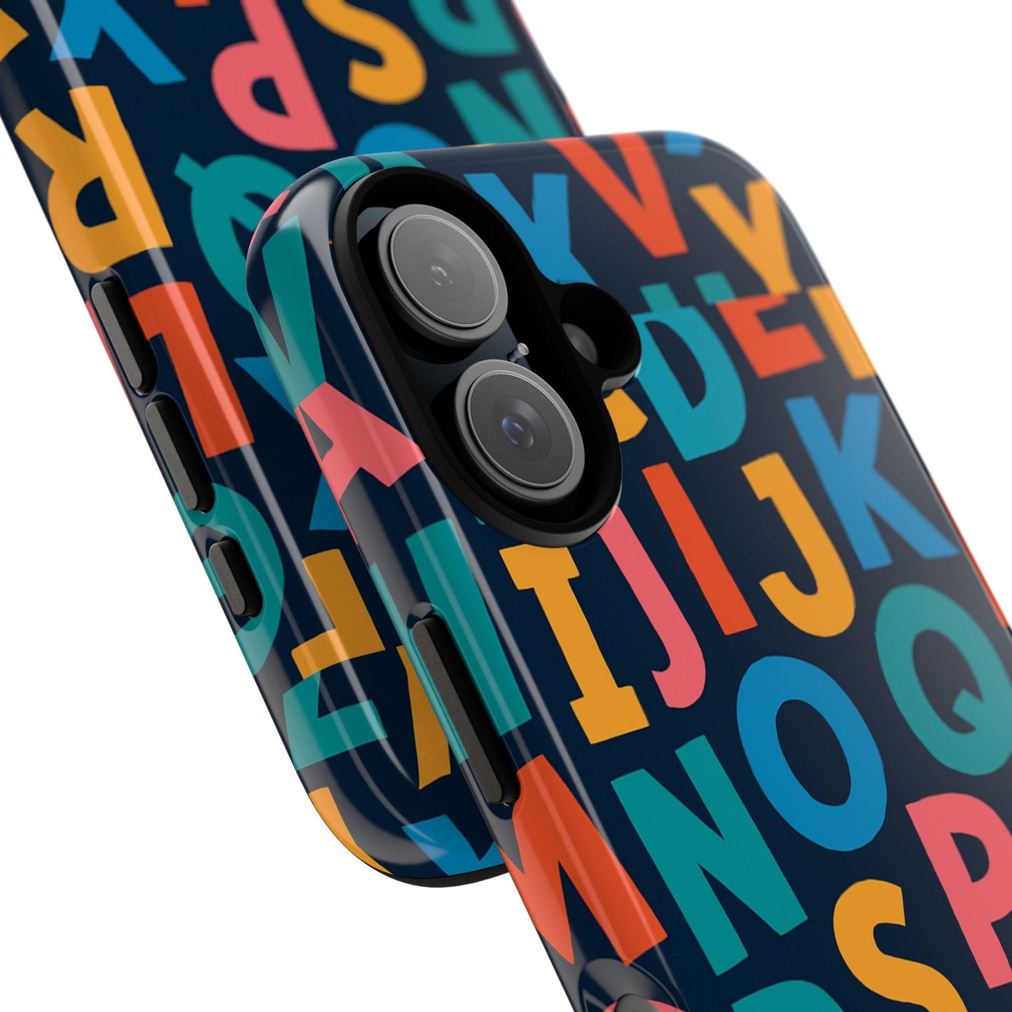 multicolour 3d letter print protective phone case for creative style and individuality compatible with iphone 13, 14, 15 & 16 – all models including pro, pro max & plus