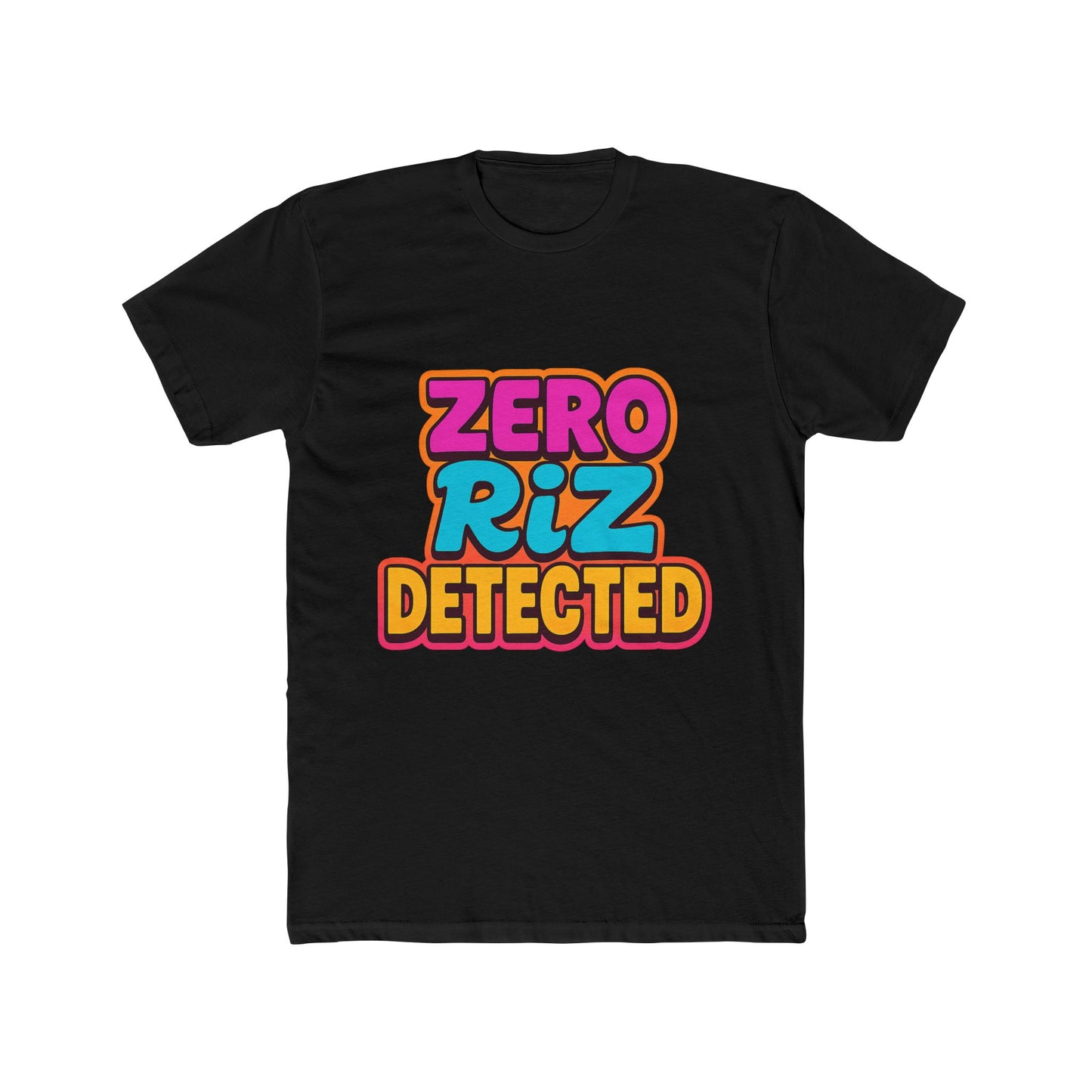 zero riz detected meme unisex t-shirt - multicolor graphic tee, funny internet slang t-shirt, trendy casual wear