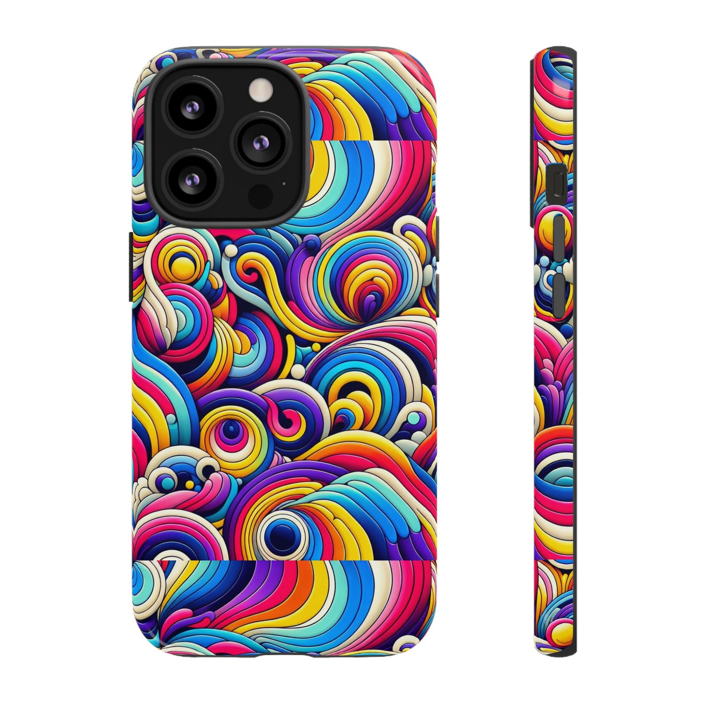 pattern image 5 vibrant shockproof phone case for anime and comic fans - colourful abstract art style, durable protective cover compatible with iphone 13, 14, 15 & 16 – all models including pro, pro max & plus