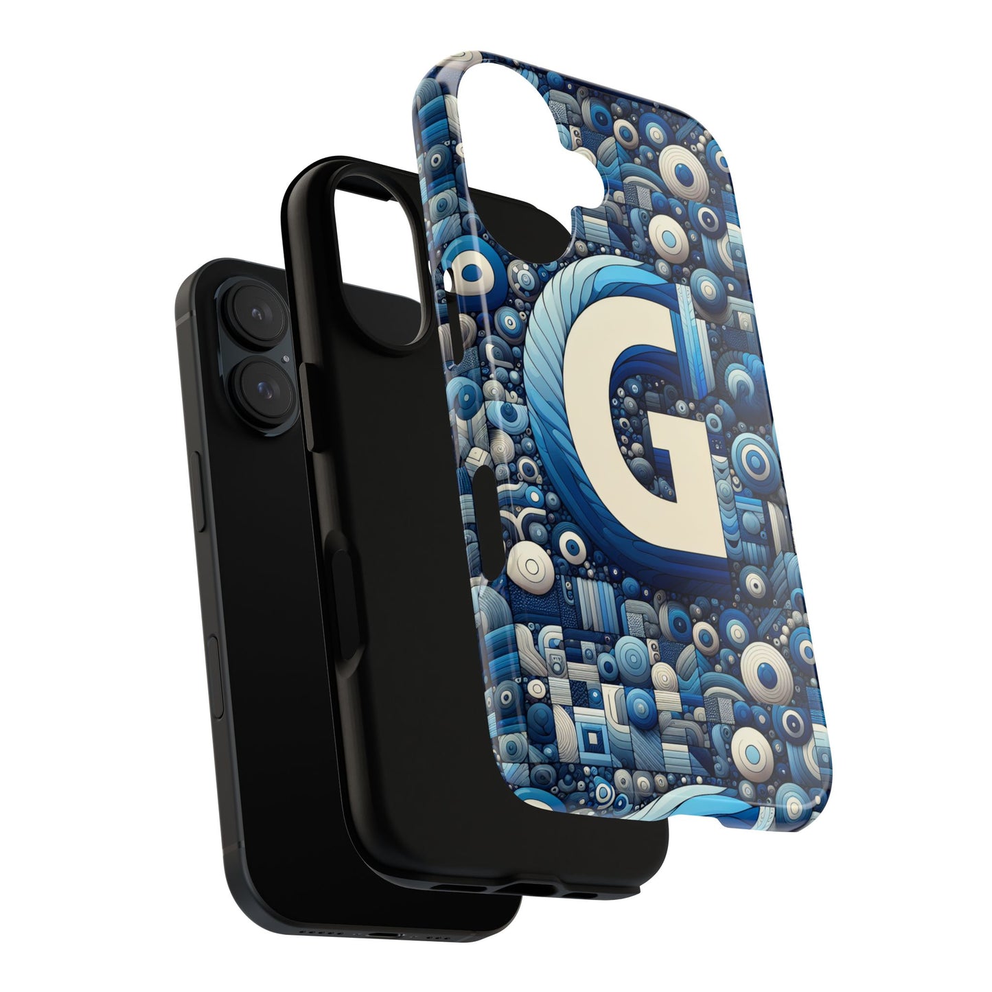 blue alphabet g phone case for iphone and android shockproof protective cover with 3d wrap design and uv protection