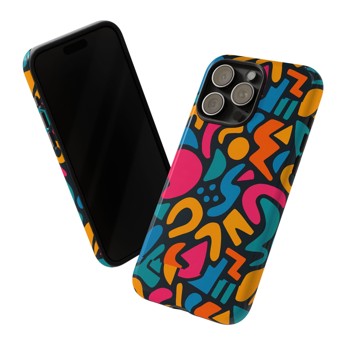 vibrant multicolour abstract 3d wrap phone case for stylish protection, unisex smartphone cover, compatible with iphone 13, 14, 15 & 16 – all models including pro, pro max & plus