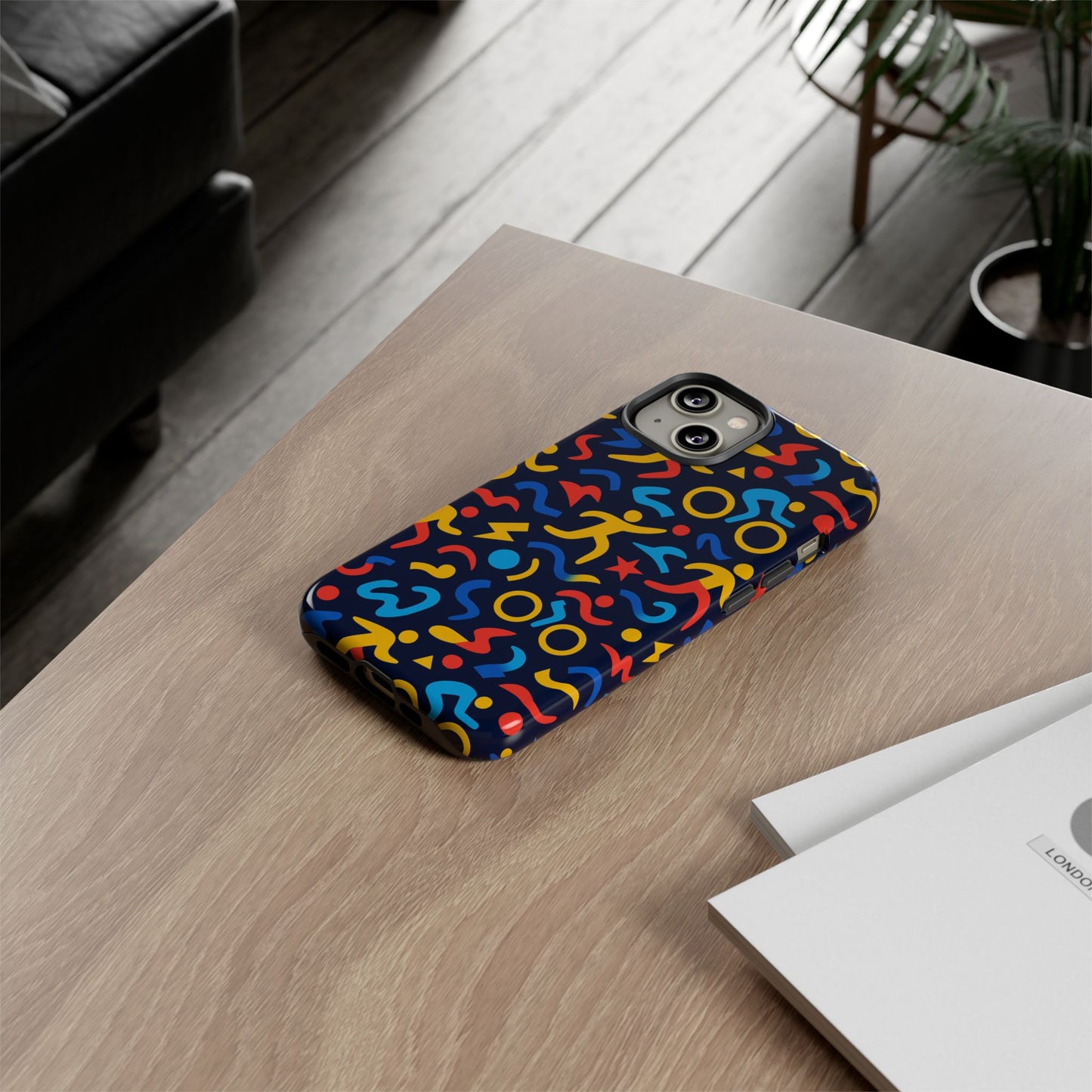vibrant abstract 3d wrap protective phone case in multicolour design for unisex fashion accessory compatible with iphone 13, 14, 15 & 16 – all models including pro, pro max & plus