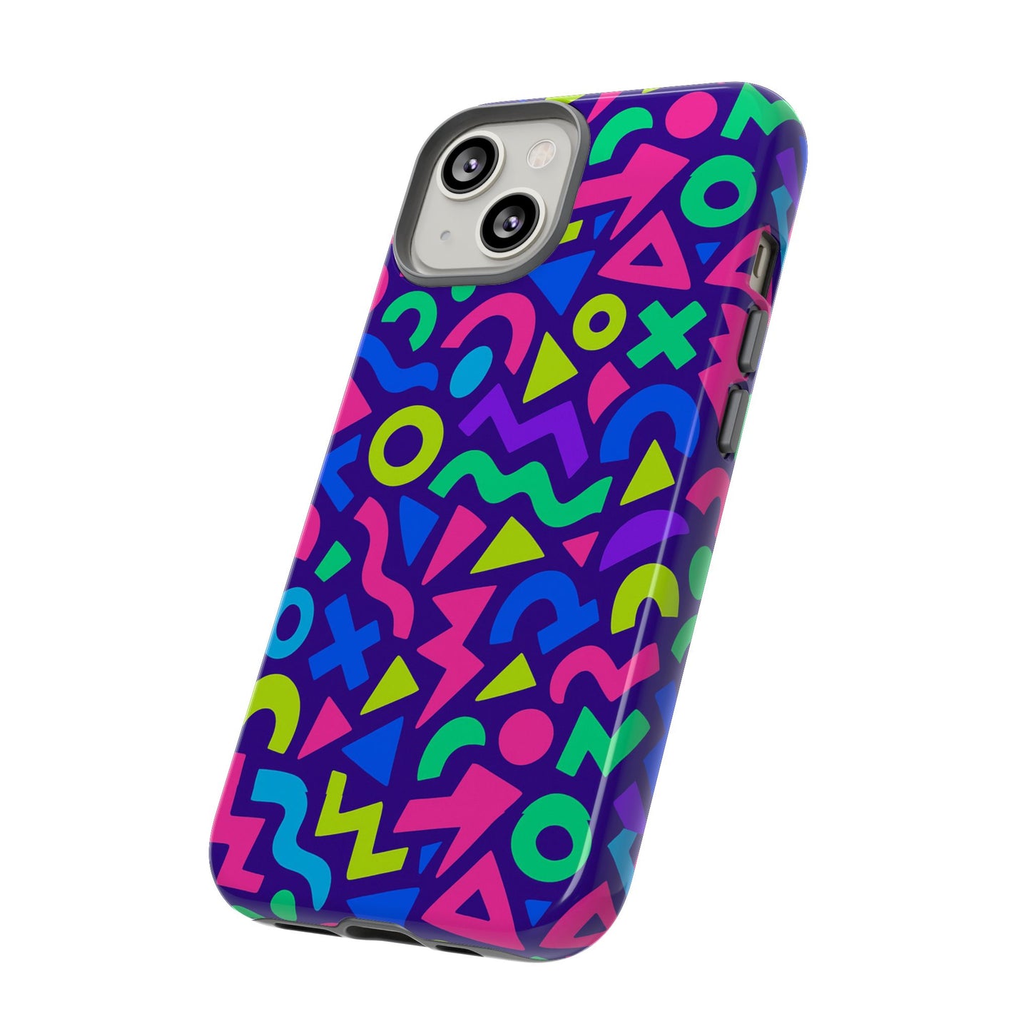vibrant geometric 3d wrap protective phone case for men and women stylish accessory compatible with iphone 13, 14, 15 & 16 – all models including pro, pro max & plus
