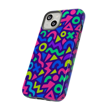 Vibrant Geometric 3D Wrap Protective Phone Case for Men and Women Stylish Accessory Compatible with iPhone 13, 14, 15 & 16 – all models including Pro, Pro Max & Plus