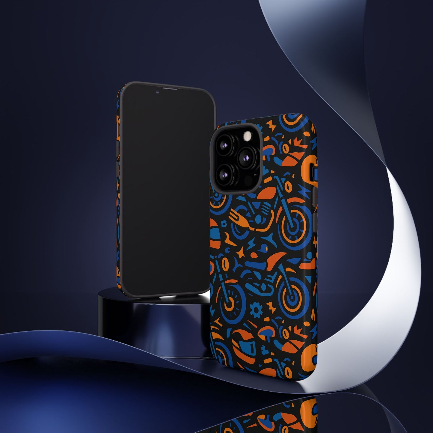 vibrant motorcycle phone case in multicolour design for stylish protection compatible with iphone 13, 14, 15 & 16 – all models including pro, pro max & plus